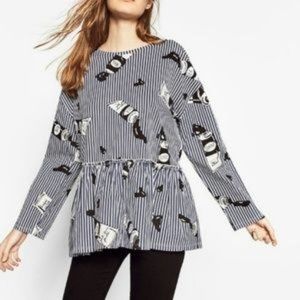 Zara Trafaluc Striped Painter’s Top S